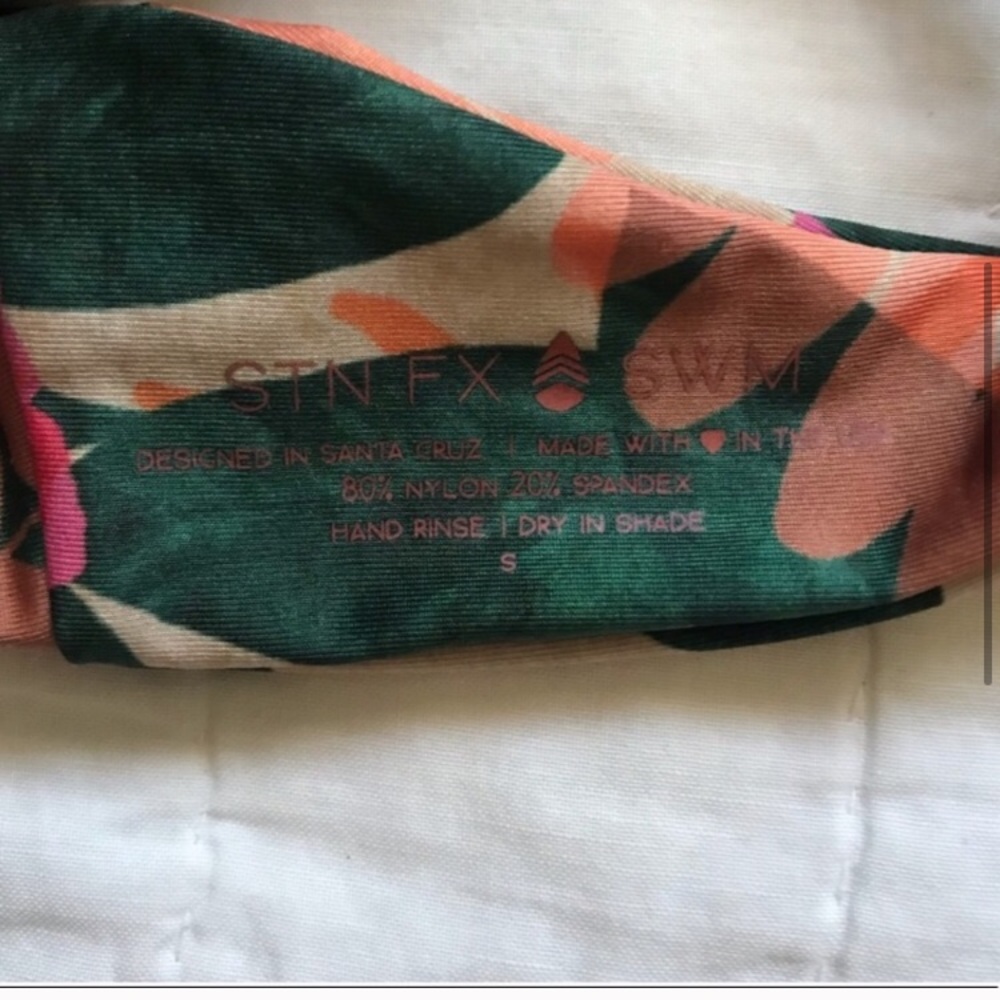 Stone Fox Swim Floral Bikini Top - Pink and Green - Picture 3 of 3